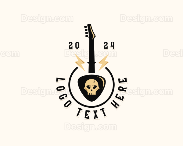 Skull Punk Rockstar Logo