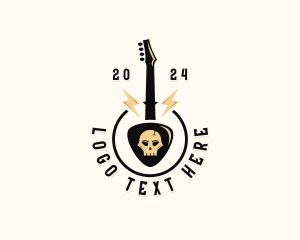 Skull Punk Rockstar Logo