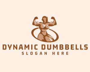 Woman Bodybuilder Gym logo