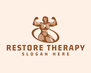 Woman Bodybuilder Gym logo