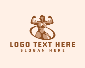 Gym - Woman Bodybuilder Gym logo design