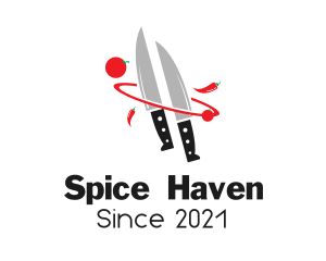 Kitchen Knife Food logo design