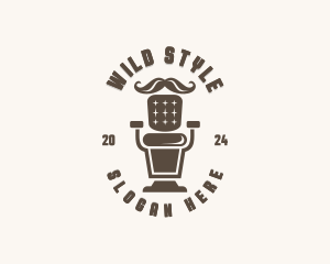 Mustache Hair Styling Barber logo design