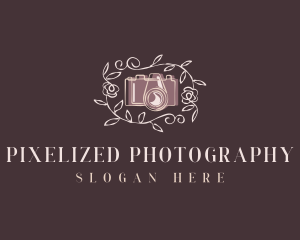 Floral Camera SLR logo design