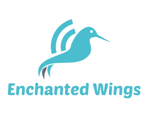 Hummingbird Wifi Wings logo design