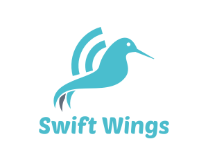 Hummingbird Wifi Wings logo design