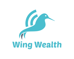 Hummingbird Wifi Wings logo design