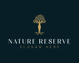 Tree Planting Woman Nature logo design