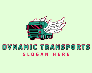 Logistics Truck Wings logo design