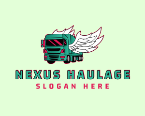 Logistics Truck Wings logo design