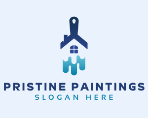 Gradient Paint Brush logo design