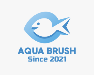 Blue Marine Fish  logo design