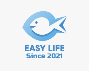 Blue Marine Fish  logo design