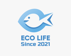 Blue Marine Fish  logo design