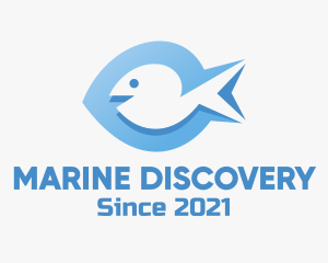 Blue Marine Fish  logo design