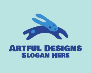 Abstract Blue Bunny logo design