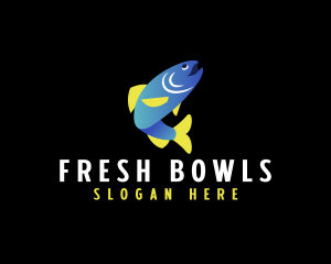 Smiley Trout Fish logo design