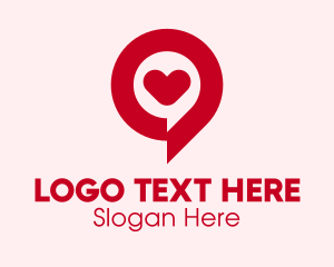 Social Media - Love Chat Bubble logo design
