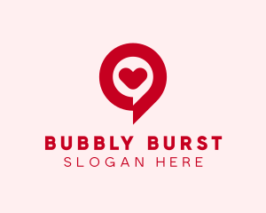 Love Chat Bubble  logo design