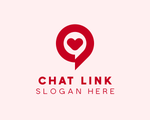 Love Chat Bubble  logo design