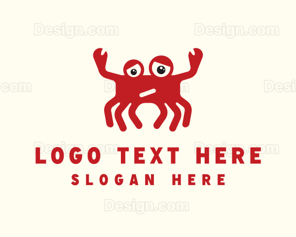 Sad Crab Cartoon Logo