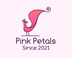 Pink Stylish Peacock logo design