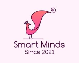 Pink Stylish Peacock logo