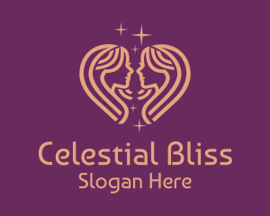 Celestial Gemini Zodiac logo design