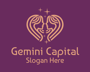 Celestial Gemini Zodiac logo design