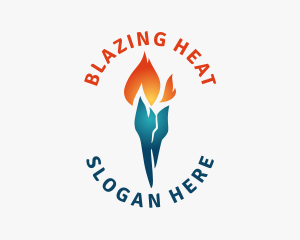 Heating Cooling Torch logo design