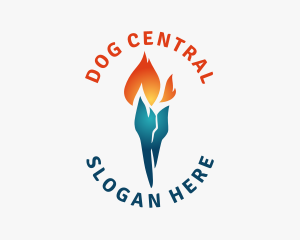 Heating Cooling Torch logo design