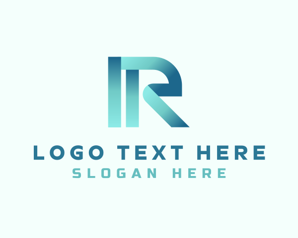 Digital Ribbon Letter R logo