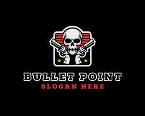 Revolver Guns Skull logo design