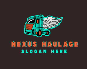 Freight Truck Wings logo design