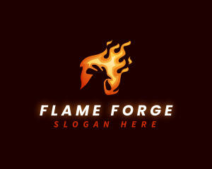 Chicken Fire Spicy logo design