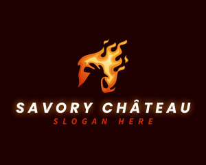 Chicken Fire Spicy logo design