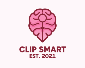 Brain Map Pin logo design