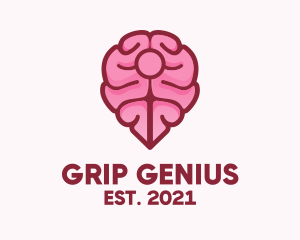 Brain Map Pin logo design