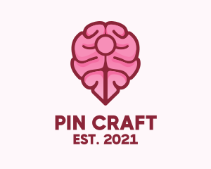 Brain Map Pin logo design