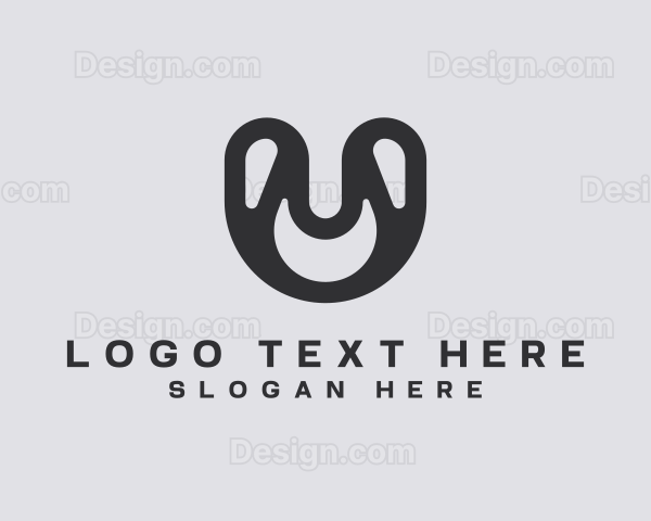 Modern Rounded Company Letter U Logo