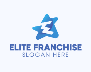 Digital Star Letter E logo design