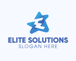 Digital Star Letter E logo design