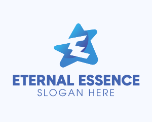 Digital Star Letter E logo design