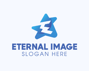 Digital Star Letter E logo design