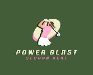 Woman Sports Golfer Logo