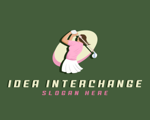 Woman Sports Golfer logo design