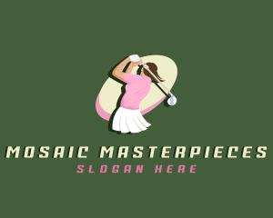 Woman Sports Golfer logo design