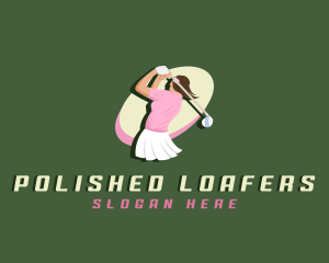 Woman Sports Golfer logo design