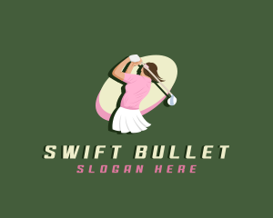 Woman Sports Golfer logo design