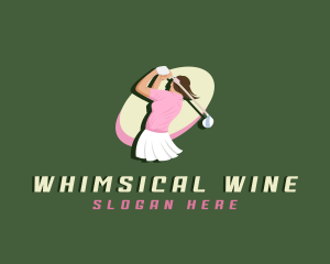 Woman Sports Golfer logo design